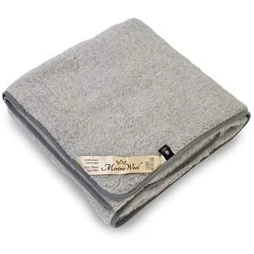 Obrázek Woolmark ! Merino deka z ovčí vlny/hebká deka, 100% vlna, vlna SUPER King GRAU 250 x 200 cm