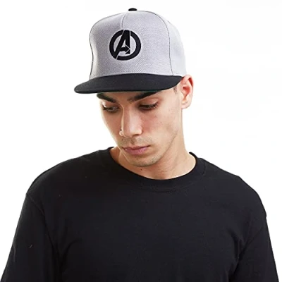 Obrázek Marvel Herren Avengers Logo Baseball Cap, Grau (Grey/Black Gbe), Einheitsgröße