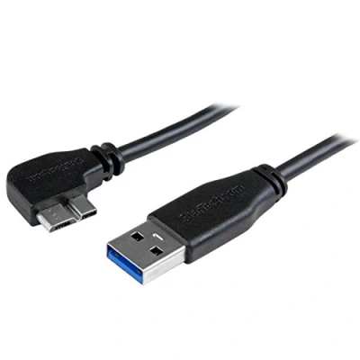 Obrázek StarTech.com 50 cm Slim Micro USB 3. 0 kabel levoúhlý 3.1 Gen 1 (5 Gbit/s) připojovací