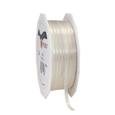 Obrázek PRÄSENT C.E. Pattberg Satin Elfenbein, 50 m Satinband zum Einpacken von Geschenken, 3 mm Breite, Geschenkband Dekorieren &amp; Basteln, Dekoband, Anlass