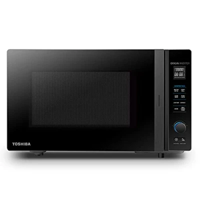 Obrázek Toshiba MV TC25T(BK) mikrovlnná trouba 4 v 1 s horkovzdušnou fritézou, technologie Invertor, snadno čistitelný smaltovaný vnitřní prostor, 25 l, 2100 W, černá