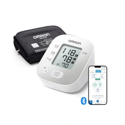 Obrázek OMRON X2 Smart+ klinicky ověřený měřič krevního tlaku na paži s Bluetooth + bezplatná aplikace, zkušební pečeť německé vysokotlaké ligy pro přesné výsledky měření, univerzální manžeta 22 42 cm