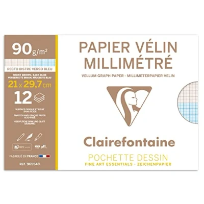 Obrázek Clairefontaine 93550 C Milimet Papír (50 x 65 cm, 90 g), modrá