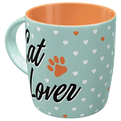 Obrázek Nostalgic Art Retro hrnek na kávu, 330 ml, Cat Lover nápad dárek pro majitele koček, keramický vintage design s textem