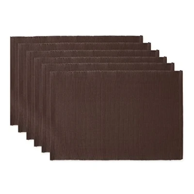 Obrázek DII Basic Everyday prostírání ze 100% bavlny, žebrované, 33 x 48 cm, tmavě hnědé, 6 kusů