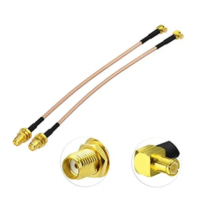 Obrázek Eightwood DAB+ anténní adaptér MCX konektor na zdířku SMA Pigtail kabel 6inch 15 cm RG316 2 kusy pro esse 2. 4GHz WiFi router opakovaně použitelný