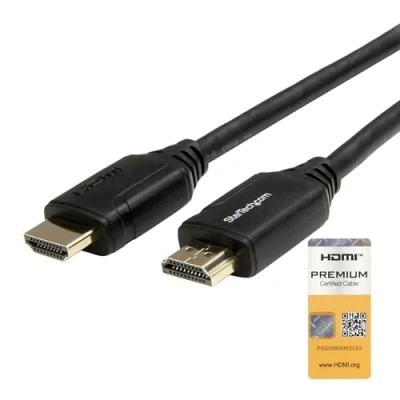 Obrázek StarTech.com 2m Premium Zertifiziertes HDMI 2.0 Kabel mit Ethernet High Speed Ultra HD 4K 60Hz Verbindungskabel HDR10 (Stecker/Stecker) Für UHD Monitore/TVs/Displays (HDMM2MP)