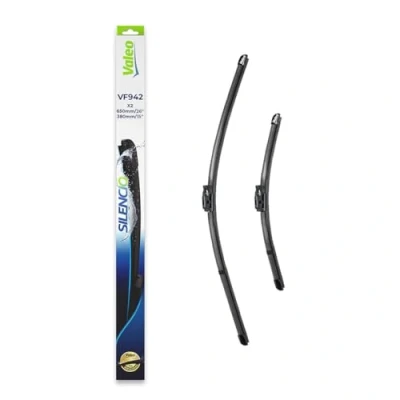 Obrázek VALEO Silencio stěrače VF942 Výkonný, vynikající výhled na silnici, jednoduchá montáž originální ploché listy 650 mm/380 mm přední sada se 2 577942