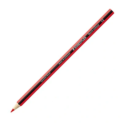 Obrázek STAEDTLER Pastelky Noris colour, červené, protiskluzový měkký povrch, vysoká odolnost proti zlomení, vyrobeno z Upcycled Wood, intenzivní barvy, šestihranný formát, 12 červených barevných tužek, 185 2