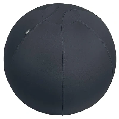 Obrázek Leitz Ergo Active sedací míč, ergonomická alternativa k kancelářské židli, gymnastický průměr 65 cm, vč. látkového potahu, ruční pumpičky a 2 x uzavírací zátky, série Ergo, tmavě šedý 65420089