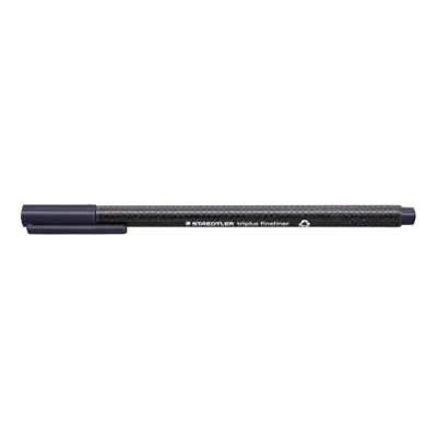 Obrázek STAEDTLER 334 36 Triplus Fineliner (trojúhelník, super jemný, kovový olemovaný hrot, šířka čáry cca 0,3 mm, 10 kusů) indigo modrá