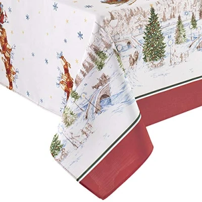 Obrázek Elrene Home Fashions Ubrus s motivem sněžné saně Ježíška, 152,4 x 253,9 cm, podlouhlý