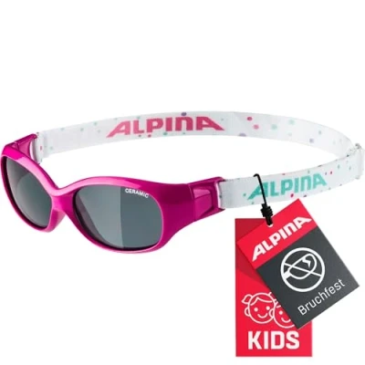 Obrázek ALPINA FLEXXY KIDS flexibilní a nerozbitné sluneční brýle se 100% UV ochranou pro děti, růžové body, jedna velikost