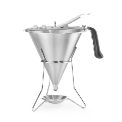 Obrázek HENDI Fondanttrichter, mit drei verschiedenen Düsen, Ergonomischer Griff, Dosieren, Dekorieren, Geschirrspülmaschinengeeignet, 1,5L, 270x195x270mm, Edelstahl