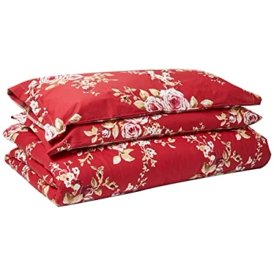 Obrázek Catherine Lansfield Canterbury Check Bettwäsche Set, Baumwolle, rot, 240x260x1 cm