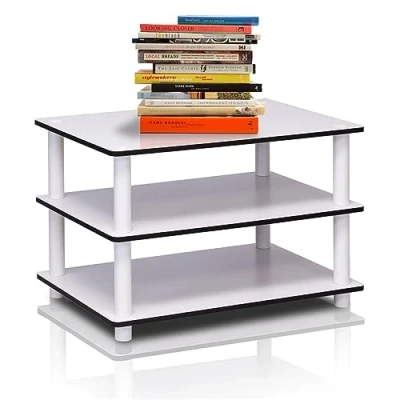Obrázek Furinno Just 3 Tier No Tools Fernsehstand, TV Ständer, Couchtisch, Weiß, 59.9 (Breite) x 39.6 (Höhe) (Tiefe) cm