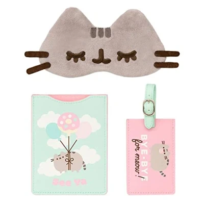 Obrázek Erik Travel Set Pusheen Foodie Passhülle Reisepass Gepäckanhänger/Kofferanhänger Leder