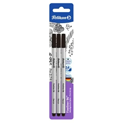 Obrázek Pelikan 940601 Fineliner 96, 3 kusy v blistru, černý