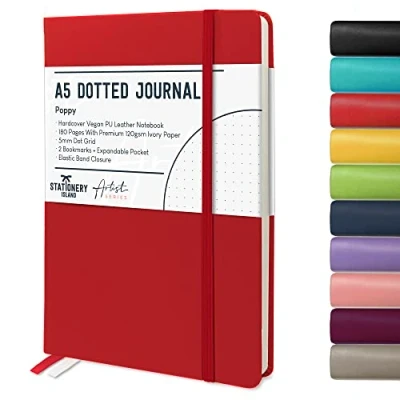 Obrázek STATIONERY ISLAND Bullet Dotted Journal, zápisník A5 Dotted, 180 stran Premium 120 g/m² papír, tvrdé desky Journal poznámkový blok puntíkovaný