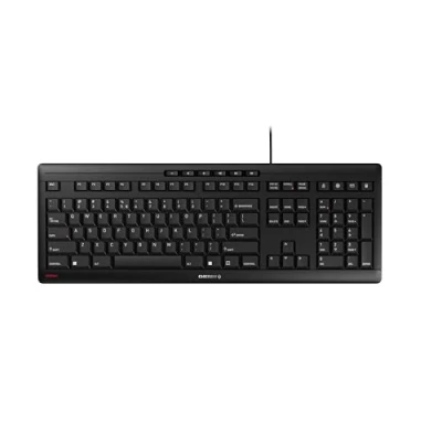 Obrázek CHERRY STREAM KEYBOARD, Kabelgebundene Tastatur, EU Layout (QWERTY), Flüsterleiser Tastenanschlag, Einzigartiges Tippgefühl, Flaches Design, Schwarz