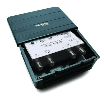 Obrázek Metronic 414140 TV Verstärker/Koppler mit 2 Eingängen, Schwarz