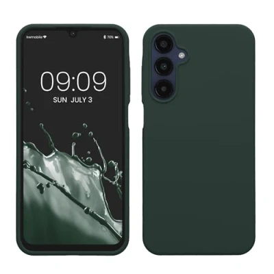 Obrázek kwmobile pouzdro kompatibilní se Samsung Galaxy A25 silikonové na mobil měkký povrch bezdrátové nabíjení mechová zelená