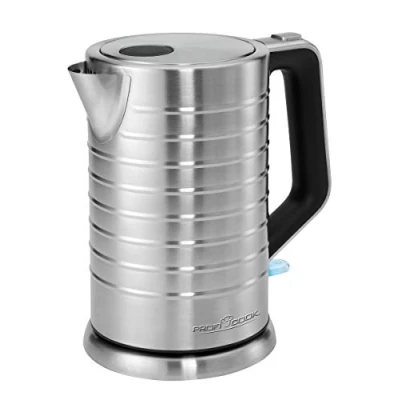 Obrázek ProfiCook® rychlovarná konvice z ušlechtilé oceli 1,7 litru 100 C 8502200 W max. Vnější indikátor hladiny vody Vypínač modře osvětlený PC WKS 1119