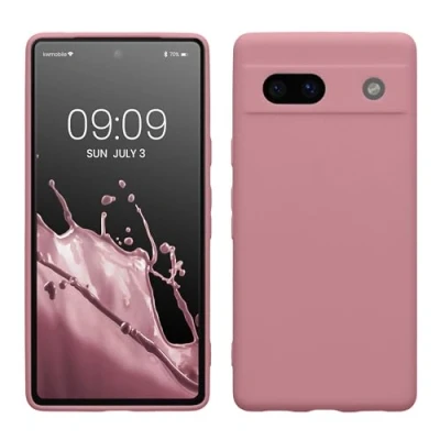 Obrázek kwmobile pouzdro na mobil kompatibilní s Google Pixel 7a z měkkého silikonu ve starorůžové barvě