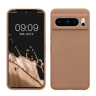Obrázek kwmobile pouzdro kompatibilní s Google Pixel 8 Pro silikonové na mobil měkký povrch bezdrátové nabíjení cappuccino