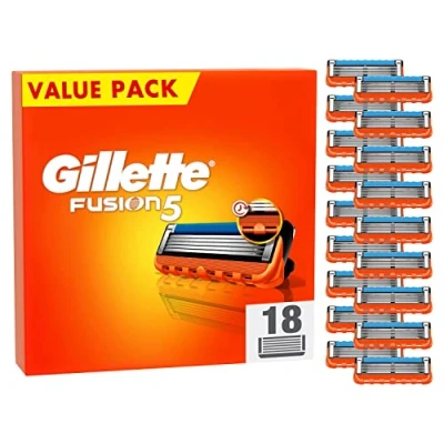 Obrázek Gillette Fusion 5 břitů, 18 náhradních břitů pro mokré holicí strojky s 5násobným břitem