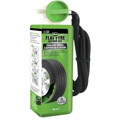 Obrázek Slime 10180 Nachfüllpackung für Reifenreparaturset, Notfallausrüstung Autoreifen, Dichtmittelersatz, geeignet Autos und andere Autobahn Fahrzeuge, 10 Minuten Reparatur