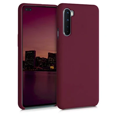 Obrázek kwmobile pouzdro kompatibilní s OnePlus Nord silikonové na mobil měkký povrch bezdrátové nabíjení červená rebarbora