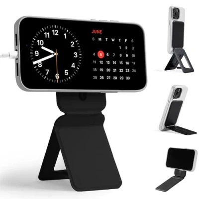 Obrázek MOFT Stativ pro iPhone 16/15/14/13/12 série, Snap neviditelný stojan na mobil se 3 režimy vlastní vlogování, procházení, makro fotografie, videohovory, přenosný lehký mobil, černý