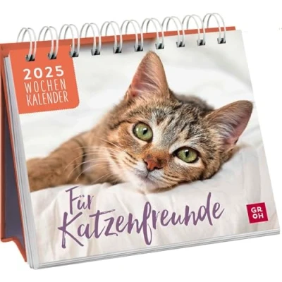 Obrázek Mini Wochenkalender 2025: Für Katzenfreunde: Katzenkalender zum Aufstellen. Tischkalender mit Wochenkalendarium
