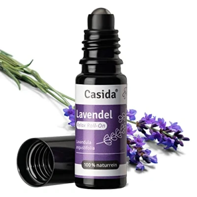 Obrázek Casida® Lavender Roll On Relax pro harmonickou uvolněnou atmosféru levandulový olej jako vonný olej, éterický péči o aroma na cestách z lékárny 10 ml (levandulová)