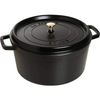 Obrázek Litinová pekáč / koktail STAUB, kulatá 34 cm, 12,6 l, černá