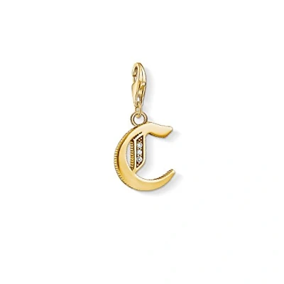 Obrázek Thomas Sabo Dámský elegantní přívěsek L písmeno Charm Club 925 sterlingové stříbro 1618 414 39, 750 žluté zlato pozlaceno, 925, Kubická zirkonie