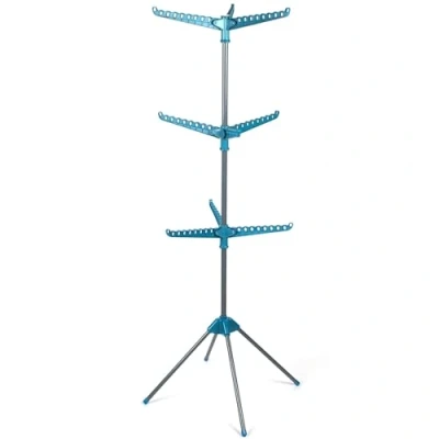 Obrázek Beldray LA039552TQEU 9 armiger Kleiderständer 3 stöckiger Wäscheständer, 15 kg, platzsparende Aufbewahrung, faltbar, Raumluft, starre Arme zum Aufhängen von Kleiderbügeln
