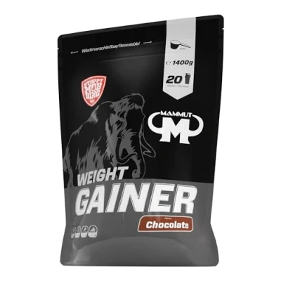 Obrázek Mammut Nutrition Crash Weight Gainer prášek Chocolate 1400 g 518 kcal/ koktejl pro přírůstek hmotnosti 80 % sacharidů 4složkový protein ideální vytrvalost a výkonnostní sportovce