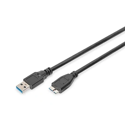 Obrázek DIGITUS USB 3.2 Gen1 Anschlusskabel 1.0 m A (St) zu Micro B 5 Gbit/s Verbindungskabel Schwarz