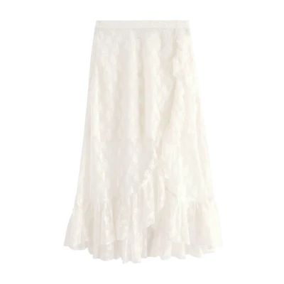 Obrázek Lindex WITH Flounces Zavinovací sukně pro děti, Velikost: 128, Off white