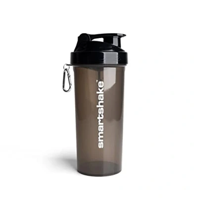 Obrázek Smartshake Lite Protein Shaker láhev 1000 ml Neprotékající na pití Gym pro proteinové koktejly čirá vodu z polypropylenu bez obsahu BPA a DEHP, černá
