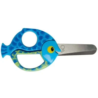 Obrázek Fiskars Dětské nůžky na zvířata s motivem ryby, od 4 let, délka: 13 cm, pro praváky i leváky, čepele z nerezové oceli/plastové rukojeti, modré, 1003746