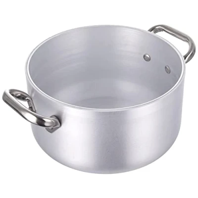 Obrázek Pentole Agnelli Linea Alluminio Professionale 5mm válcový hrnec na vaření s vysokým radiánem, hliník, stříbrná/černá, 20 cm