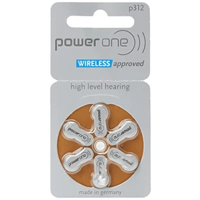 Obrázek power one 6 ks baterií naslouchadel p312 (hnědá), 1,45 V, 170 mAh
