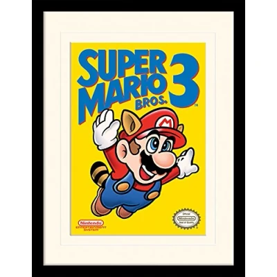 Obrázek Pyramid International Super Mario Bros. 3 (NES Cover) 30x40 cm montiert und gerahmt, Mounted 250GSM PAPERWRAP MDF, Mehrfarbig, 44 x 33 4