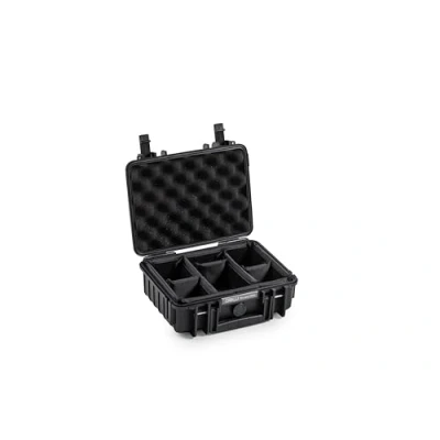 Obrázek B&amp;W Transportkoffer Outdoor Typ 1000 Schwarz mit variabler Facheinteilung wasserdicht nach IP67 Zertifizierung, staubdicht, bruchsicher und unverwüstlich