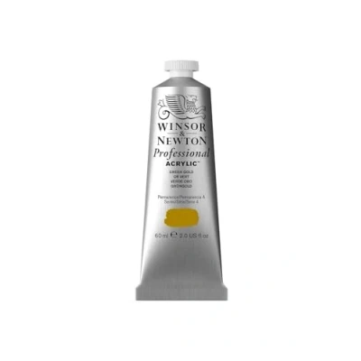 Obrázek Winsor &amp; Newton Profesionální akrylová barva 2320294 v umělecké kvalitě, vysoká brilantnost barev a krycí schopnost, archivní kvalita, 60ml tuba zlatozelená