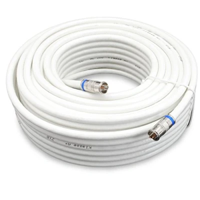 Obrázek Satix SKK02002 Sat koaxiální kabel s 2x F rychlozástrčkou 20 m 3násobně stíněný 120 dB bílý