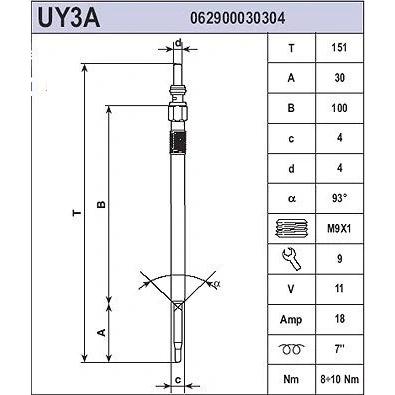 Obrázek Žhavicí svíčka MAGNETI MARELLI 062900030304
